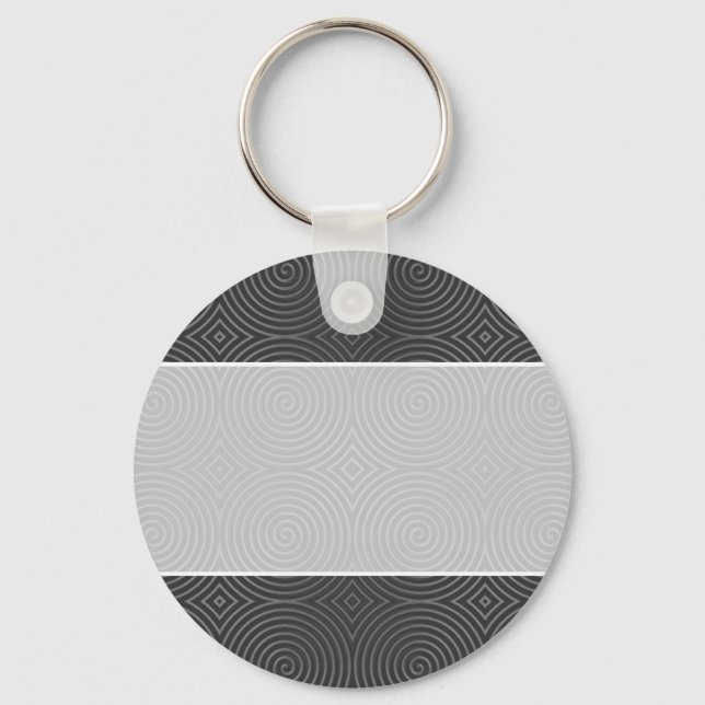 Sleek, stylish, black and white design. keychain (Front)