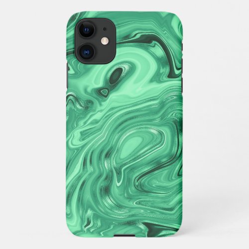 Sleek Stylish Chic Green Geometric Pattern iPhone 11 Case