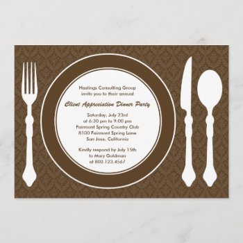 Sleek Tabletop Corporate Party Invitation - Brown by orange_pulp at Zazzle