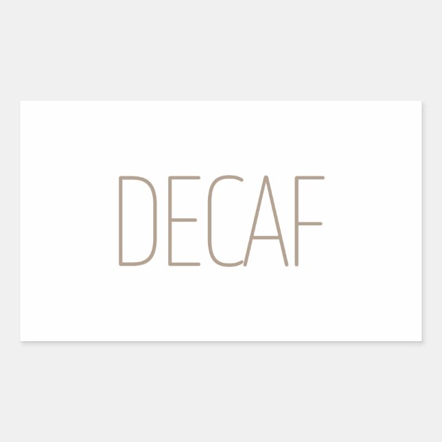 Sleek Tan Decaf Coffee Rectangular Sticker (Front)