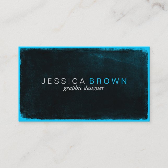 Sleek Teal Modern Chalkboard Vintage Business Card (Front)