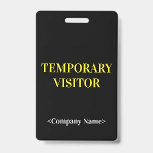 Sleek "TEMPORARY VISITOR" Badge