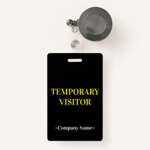 Sleek "TEMPORARY VISITOR" Badge