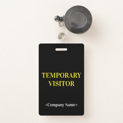 Sleek TEMPORARY VISITOR Badge