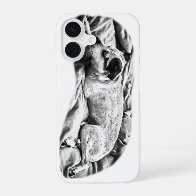 Sleek Terrier Study, Winter Chic Iphone Case (Back)