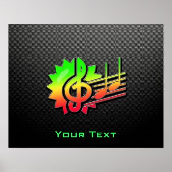 Sleek Treble Clef Poster by MusicPlanet at Zazzle
