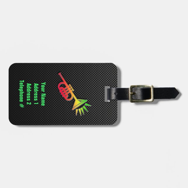 Sleek Trumpet Luggage Tag (Front Horizontal)