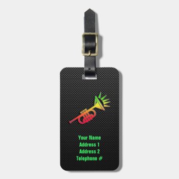 Sleek Trumpet Luggage Tag by MusicPlanet at Zazzle