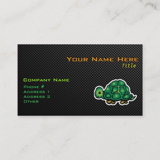 Customizable Sleek Turtle Business Card