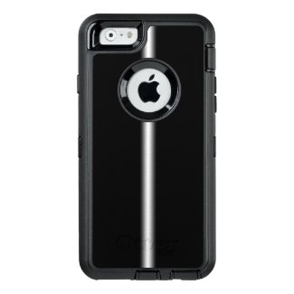 Sleek Vertical Faded White Stripe on Black OtterBox iPhone 6/6s Case