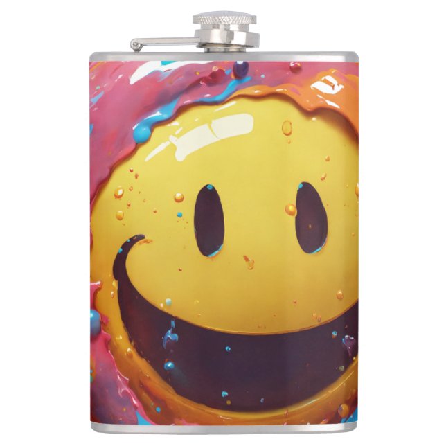 Sleek Vinyl Wrapped Flask, 236 ml Flask (Front)