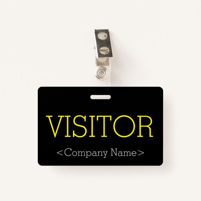 Sleek "VISITOR" Badge (Front with Clip)