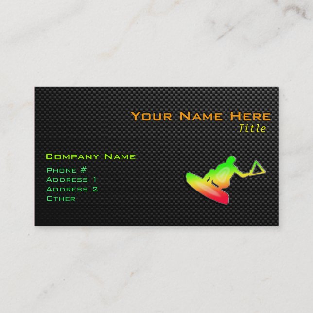 Sleek Wakeboarder Business Card (Front)