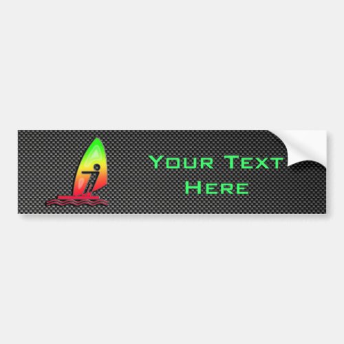 Sleek Windsurfing Bumper Sticker