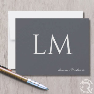 Sleeke Slate Gray Sleek Corporate Attorney Thank You Card