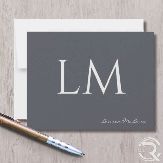 Sleeke Slate Gray Sleek Corporate Attorney Thank You Card