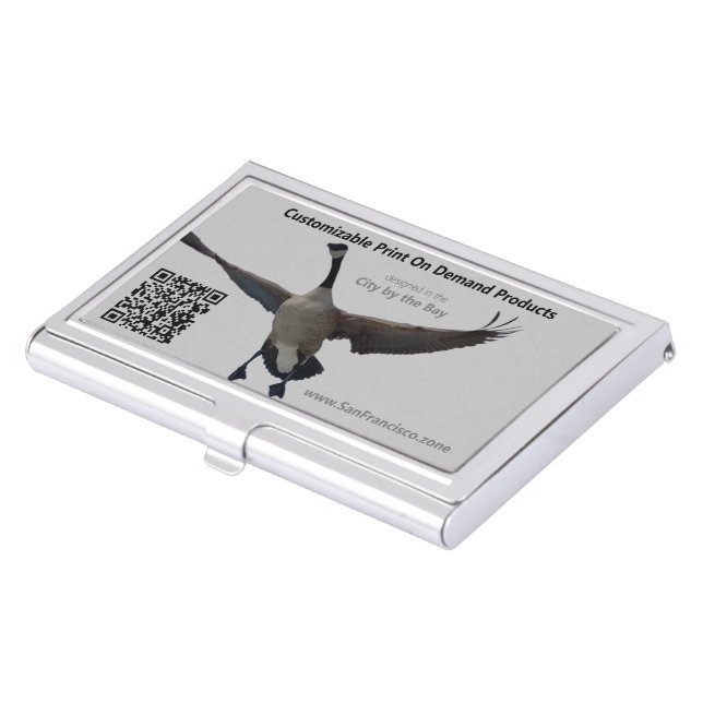 Sleekly Designed Personalized Promotional QR Code  Business Card Case (Front)