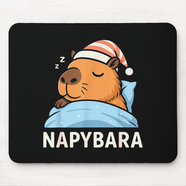 Sleeng Capybara Napybara Sleepshirt Pajamas Boys G Mouse Pad (Front)