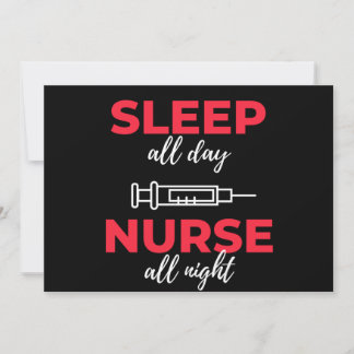 Sleep All Day Nurse All Night Holiday Card