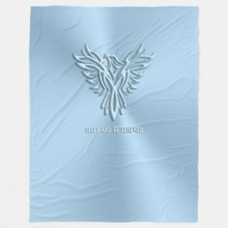 Sleep and be refreshed - Ice Blue Phoenix Rising Fleece Blanket