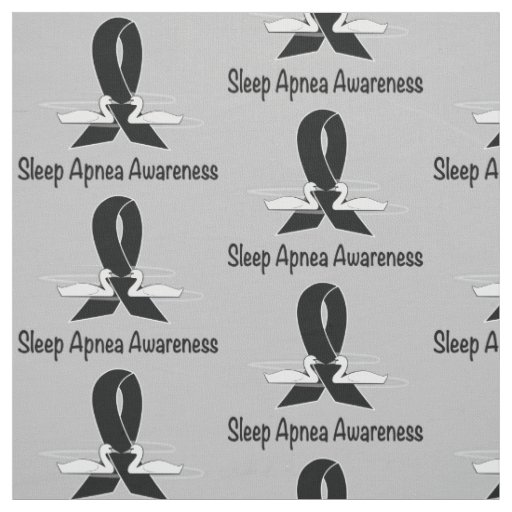 Sleep Apnea Awareness Ribbon Swans of Hope Fabric
