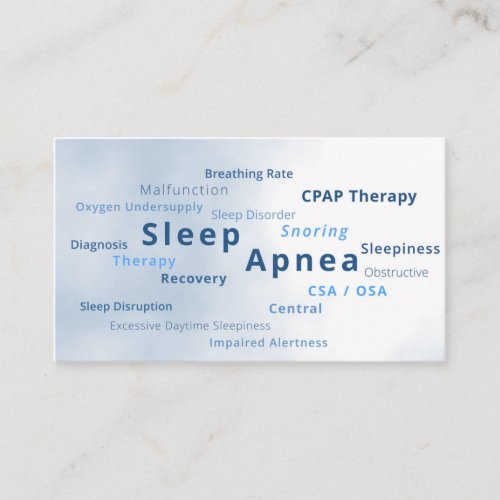 Sleep apnea cpap machine therapy CSA OSA Business Card