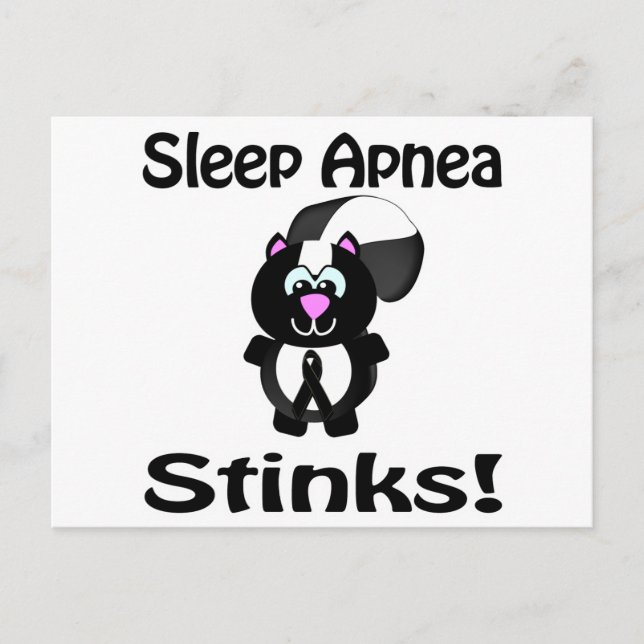 Sleep Apnea Stinks Skunk Awareness Design Postcard (Front)