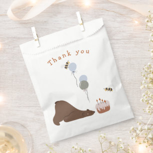 Sleep Bear Woodland Birthday Favor Bag
