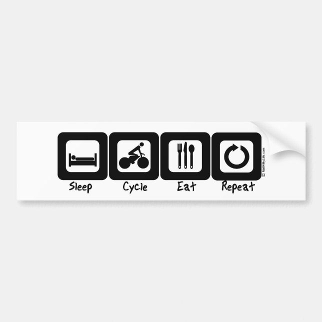 Sleep Cycle Eat Repeat Bumper Sticker (Front)