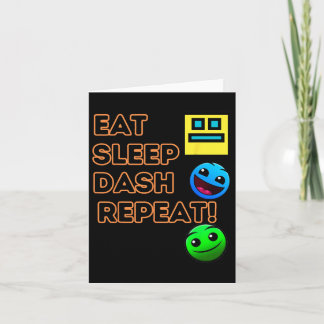 Sleep Dash Repeat Video Game Geometry Video Gamer Card
