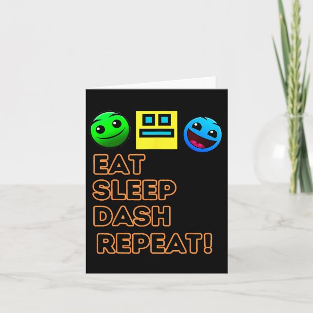 Sleep Dash Repeat Video Game Geometry Video Gamer  Card (Front)