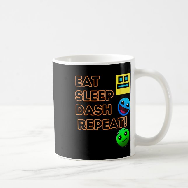 Sleep Dash Repeat Video Game Geometry Video Gamer  Coffee Mug (Right)