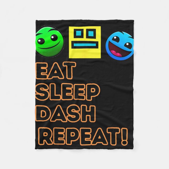Sleep Dash Repeat Video Game Geometry Video Gamer  Fleece Blanket (Front)