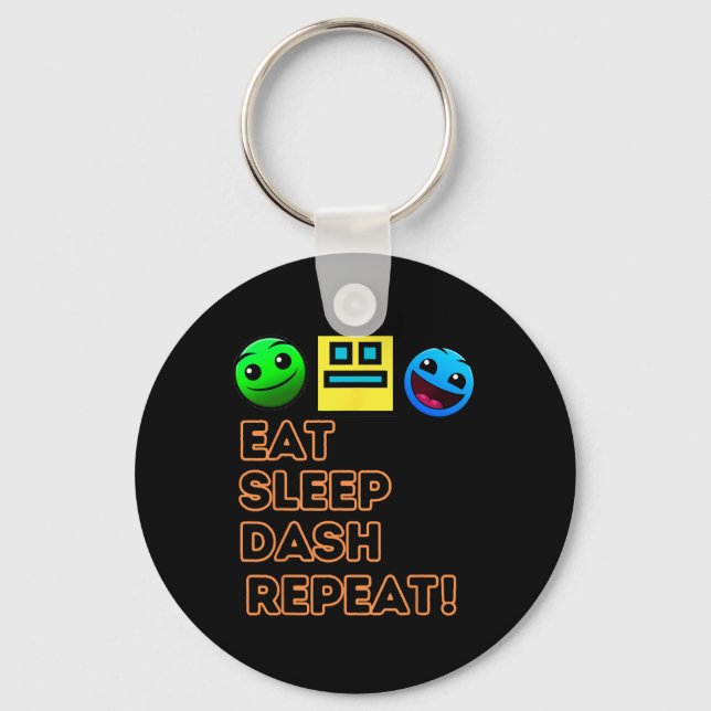 Sleep Dash Repeat Video Game Geometry Video Gamer  Keychain (Front)
