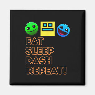Sleep Dash Repeat Video Game Geometry Video Gamer Magnet