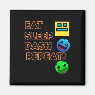 Sleep Dash Repeat Video Game Geometry Video Gamer Magnet