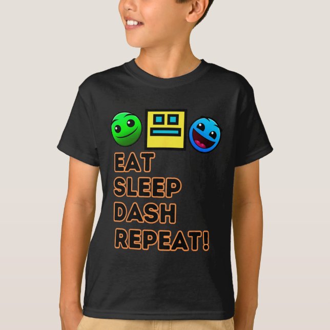 Sleep Dash Repeat Video Game Geometry Video Gamer  T-Shirt (Front)