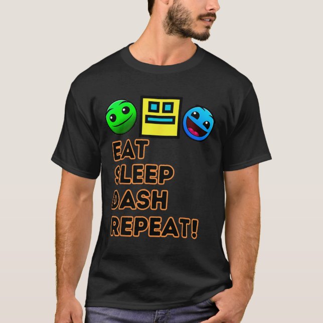 Sleep Dash Repeat Video Game Geometry Video Gamer  T-Shirt (Front)