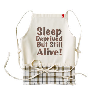 Sleep Deprived But Still Alive in Brown Zazzle HEART Apron