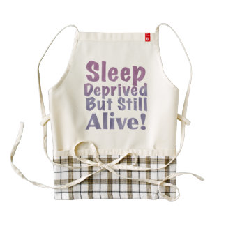 Sleep Deprived But Still Alive in Sleepy Purples Zazzle HEART Apron