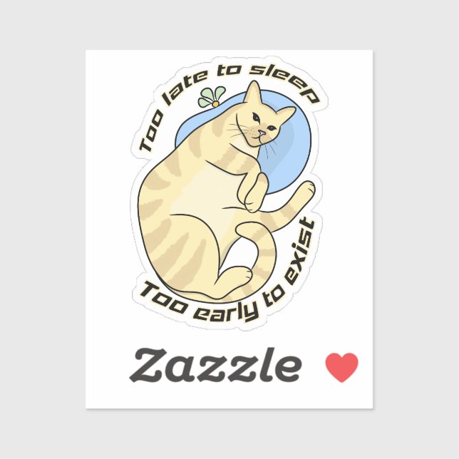 Sleep Deprived Feline | Sticker (Sheet)