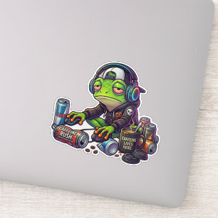 Sleep Deprived Gamer Frog Sticker