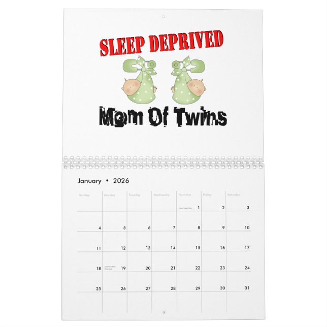 Sleep deprived mom of TWINS Calendar (Jan 2026)