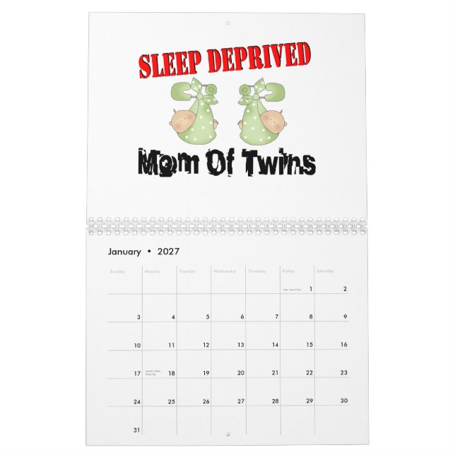Sleep deprived mom of TWINS Calendar (Jan 2027)