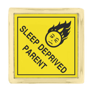 Sleep Deprived Parent Gold Finish Lapel Pin