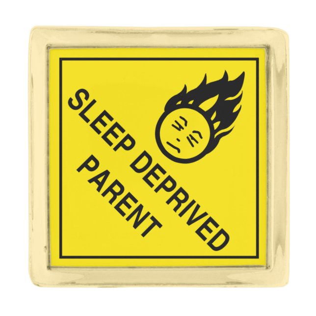Sleep Deprived Parent Gold Finish Lapel Pin (Front)