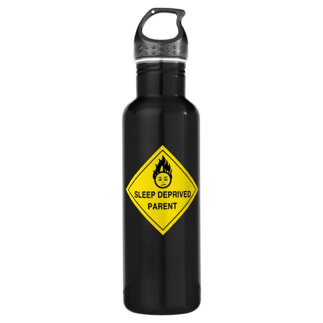 Sleep Deprived Parent Stainless Steel Water Bottle (Front)