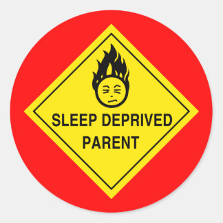 Sleep Deprived Parent Stickers - Red