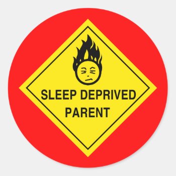 Sleep Deprived Parent Stickers - Red by scribbleprints at Zazzle
