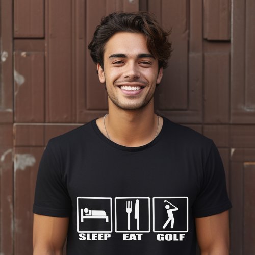 Sleep Eat and Golf Funny Golfer T_Shirt